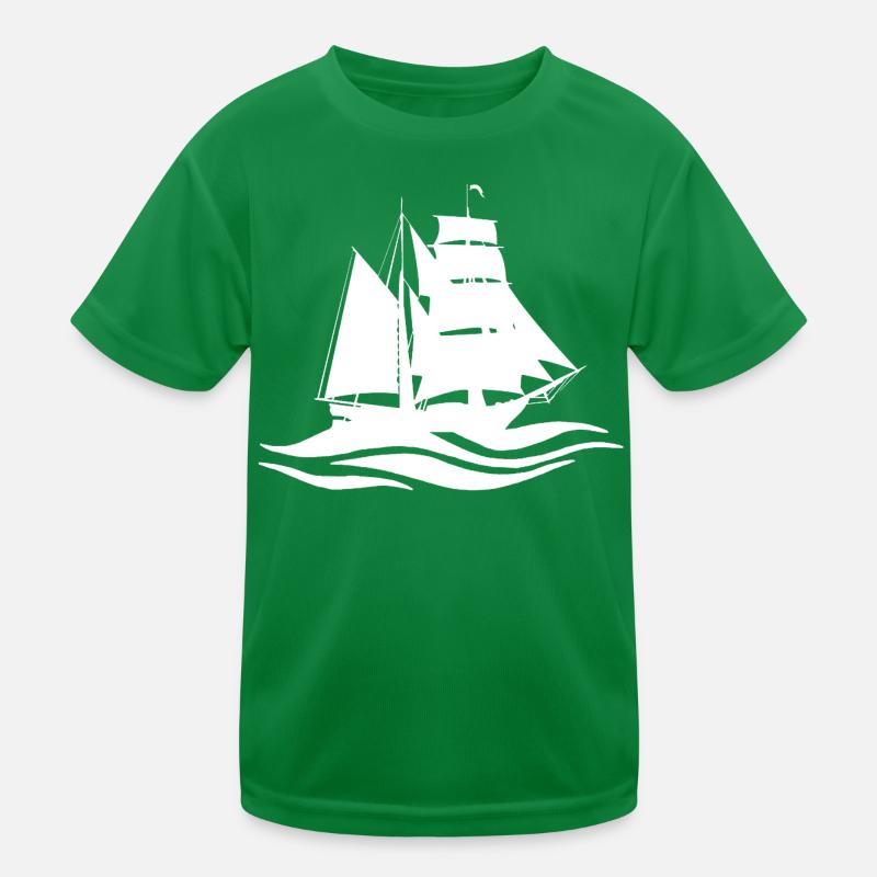 Weißes Boot und Reise Kinder Funktions-T-Shirt
