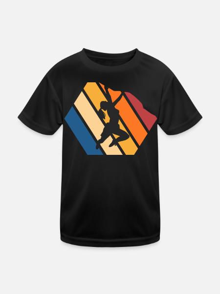 Dynamische Streetdance Silhouette - Kinder Funktions-T-Shirt - Schwarz - Vorne