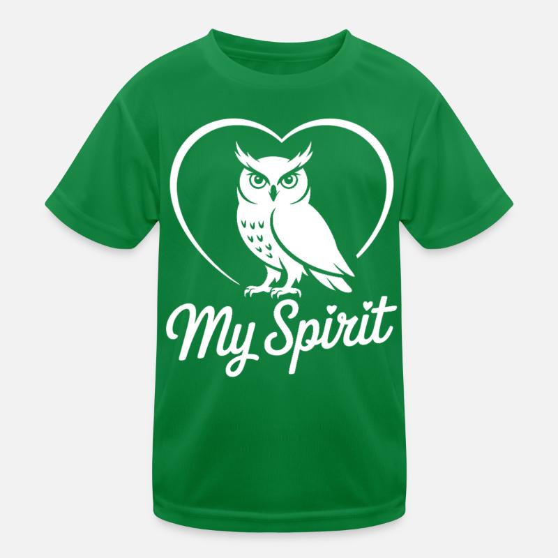 Eule mit Herz Kinder Funktions-T-Shirt