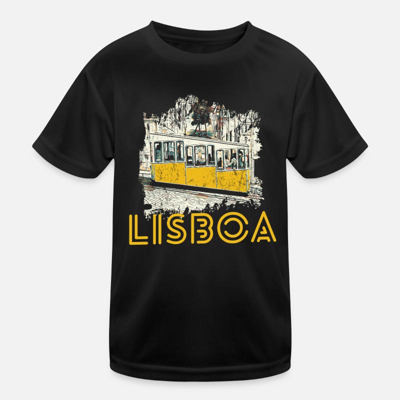 Lisbon typical Bica funicular illustration Kids Functional T-Shirt
