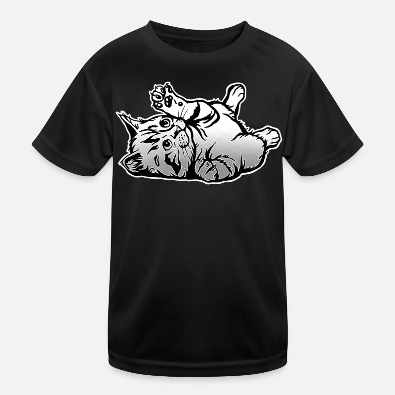 Verspielte Katze  Kinder Funktions-T-Shirt