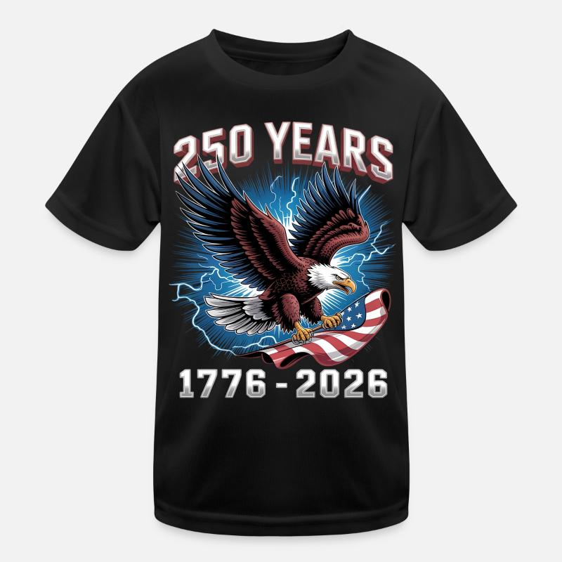 Aigle avec drapeau – 250 ans T-shirt sport Enfant