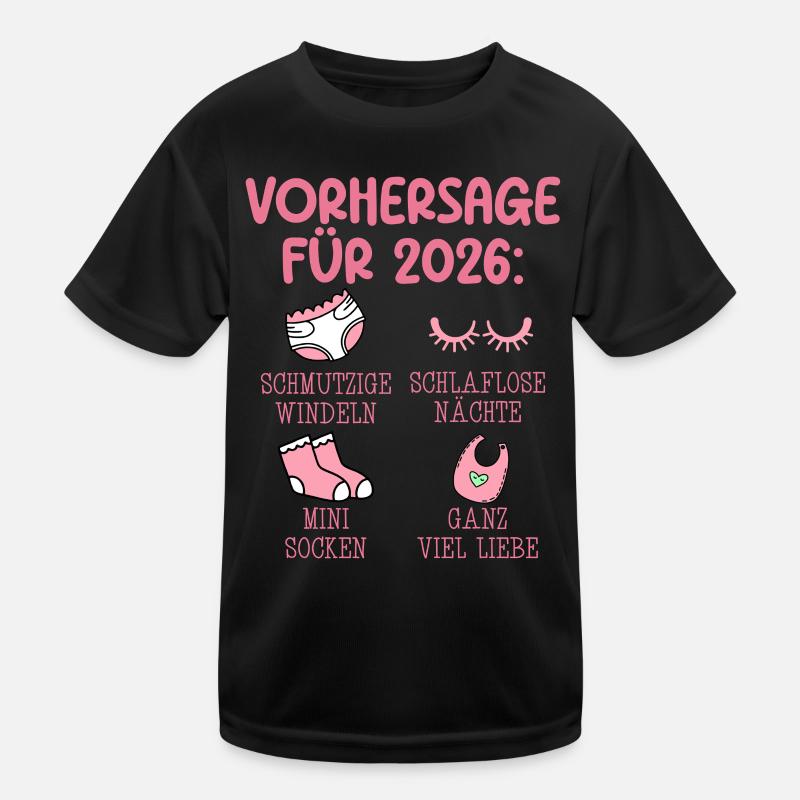 Werdende Mutter 2026 VORHERSAGE Lustiges Kinder Funktions-T-Shirt