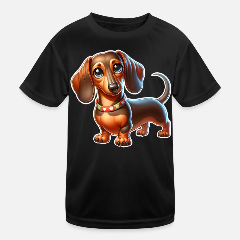 Dackel Kinder Funktions-T-Shirt