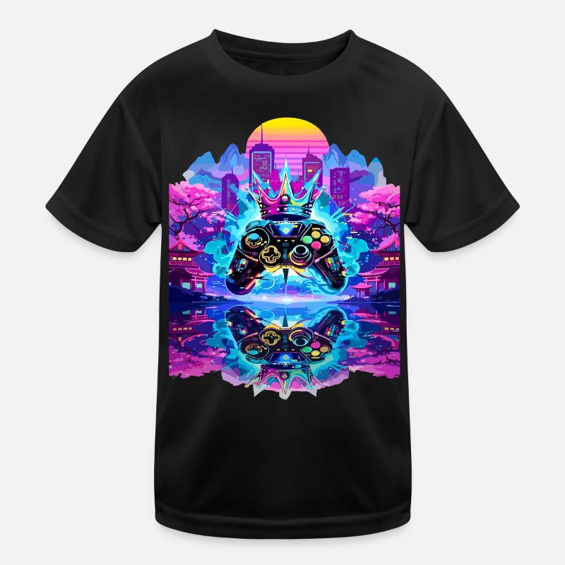 Gaming King Controller mit Spiegelung Kinder Funktions-T-Shirt
