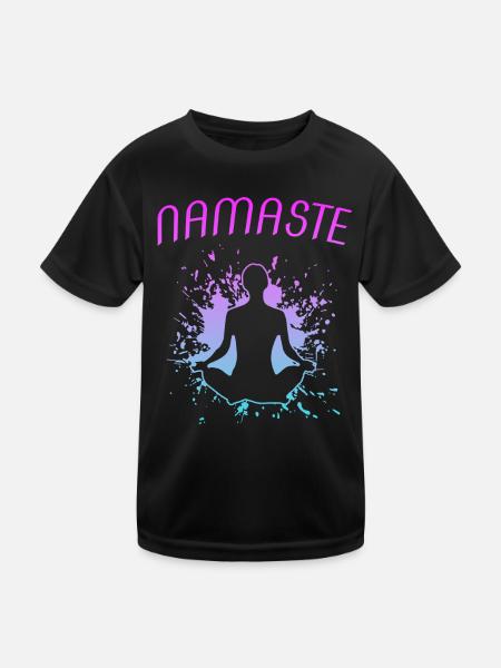 Yoga Namaste Om - Kids Functional T-Shirt - black - Front