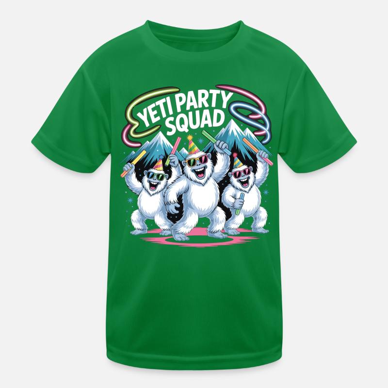 Yeti Party Squad – Lustiges Winter Partyshirt Kinder Funktions-T-Shirt