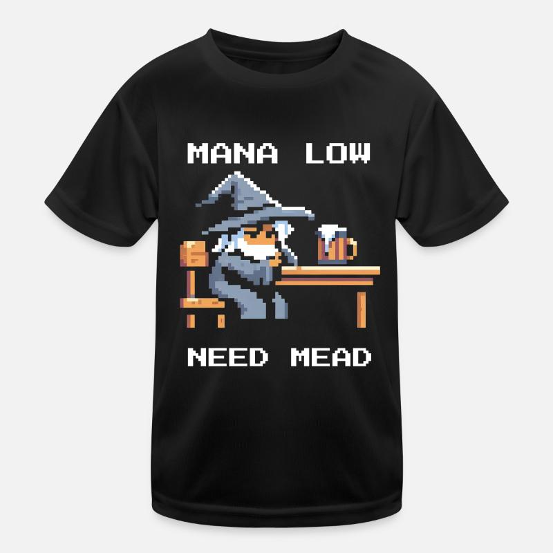 Mana empty? Mead helps! | Wizard RPG Joke Kids Functional T-Shirt