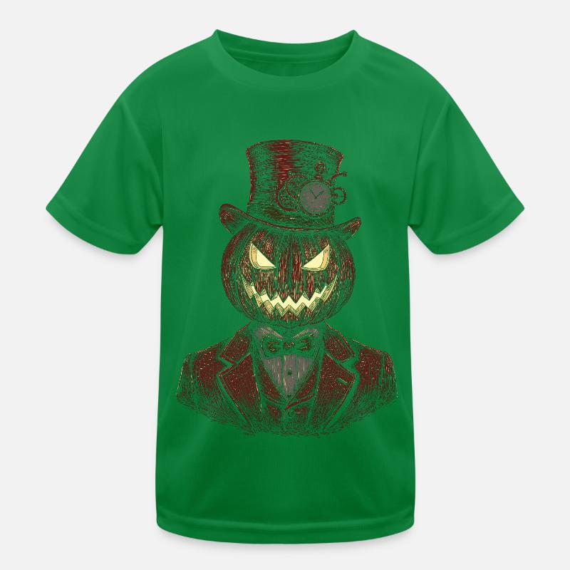 Pumpkin gentleman steampunk Kids Functional T-Shirt