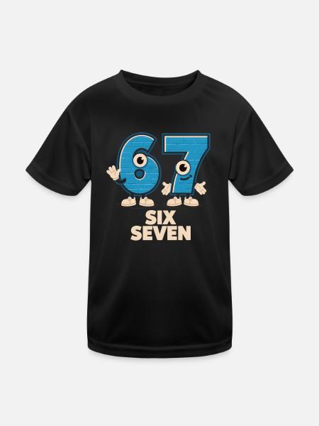 6 7 Six Seven Memes – Aura Points Kids Gaming - Kids Functional T-Shirt - black