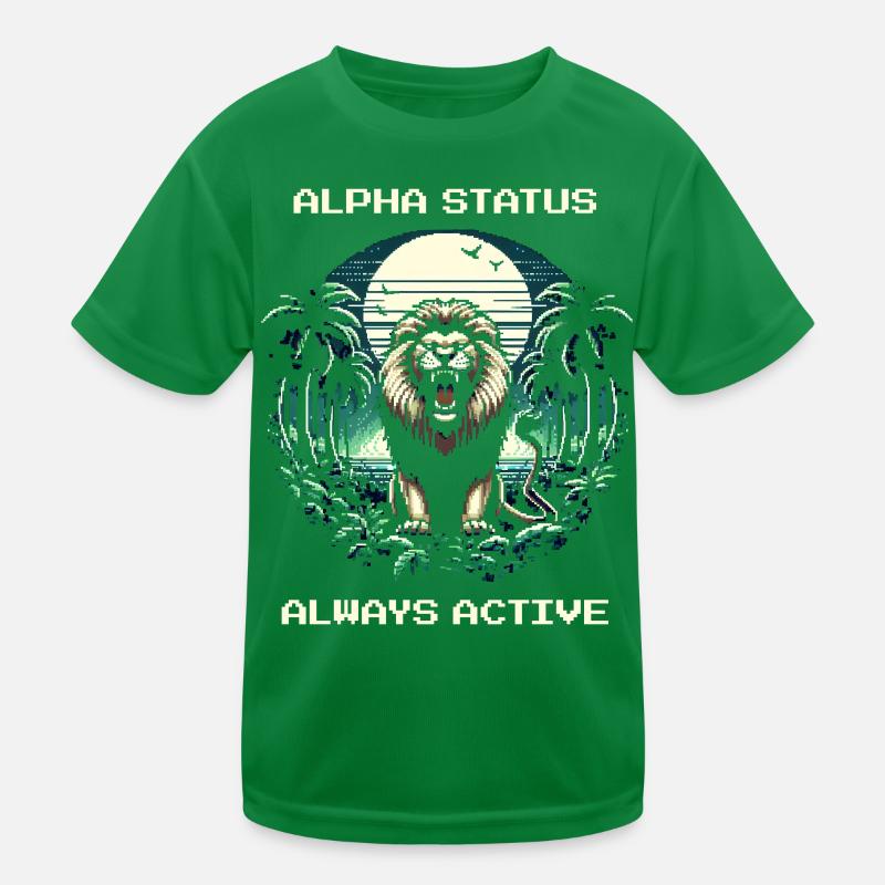 Statut Alpha Actif | Lion, Domination, Nature T-shirt sport Enfant