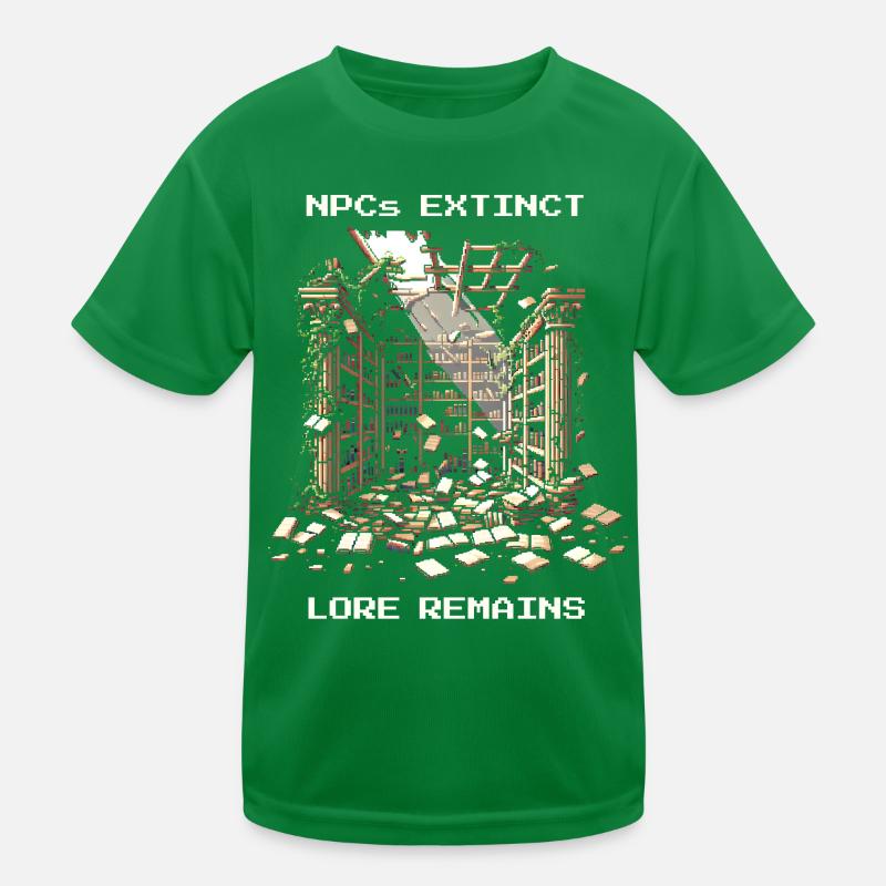 NPCs gone, lore stays | Post-apocalyptic Kids Functional T-Shirt