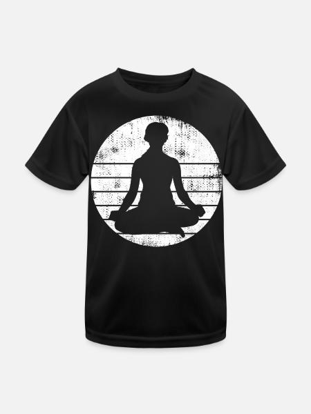 Yogi Sketch - Kinder Funktions-T-Shirt - Schwarz - Vorne