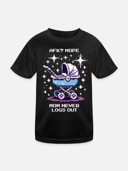L’AFK ? Maman ne se déconnecte jamais | Gamer Maman, Parents - T-shirt sport Enfant - noir - Devant