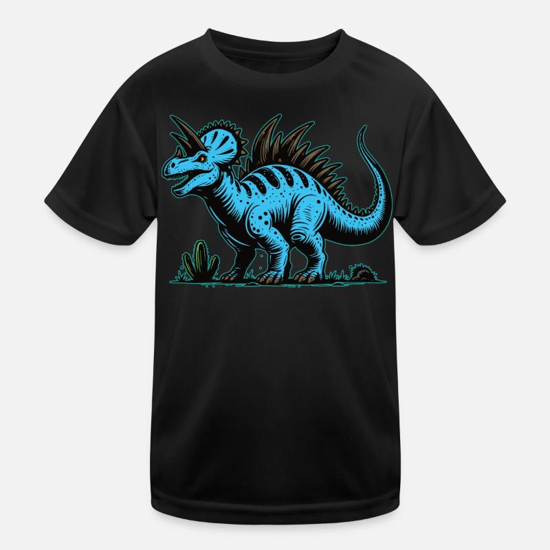 Blue Mutant Dinosaur Design Kids Functional T-Shirt