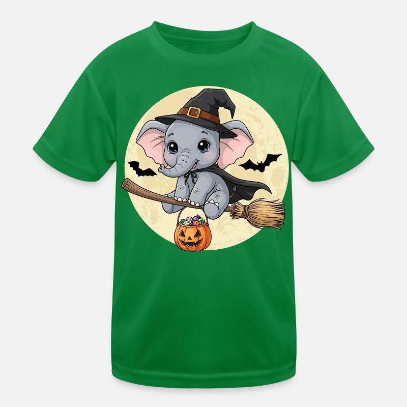 Mignon éléphant sorcière Halloween T-shirt sport Enfant