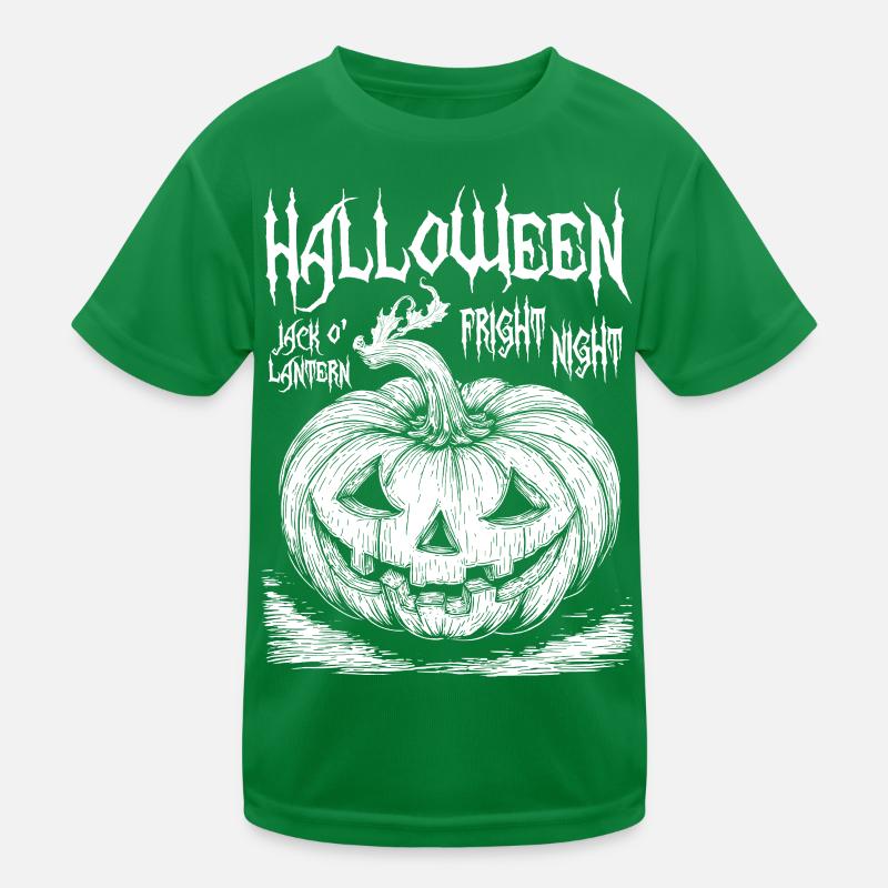 Halloween Jack O' Lantern Blanc Design T-shirt sport Enfant