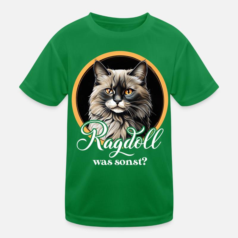 Ragdoll Cat Portrait Circle Kids Functional T-Shirt