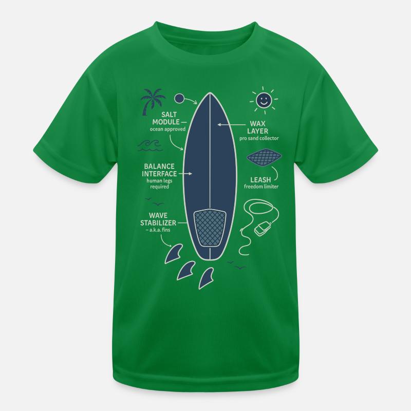 Surfboard Blueprint Kinder Funktions-T-Shirt