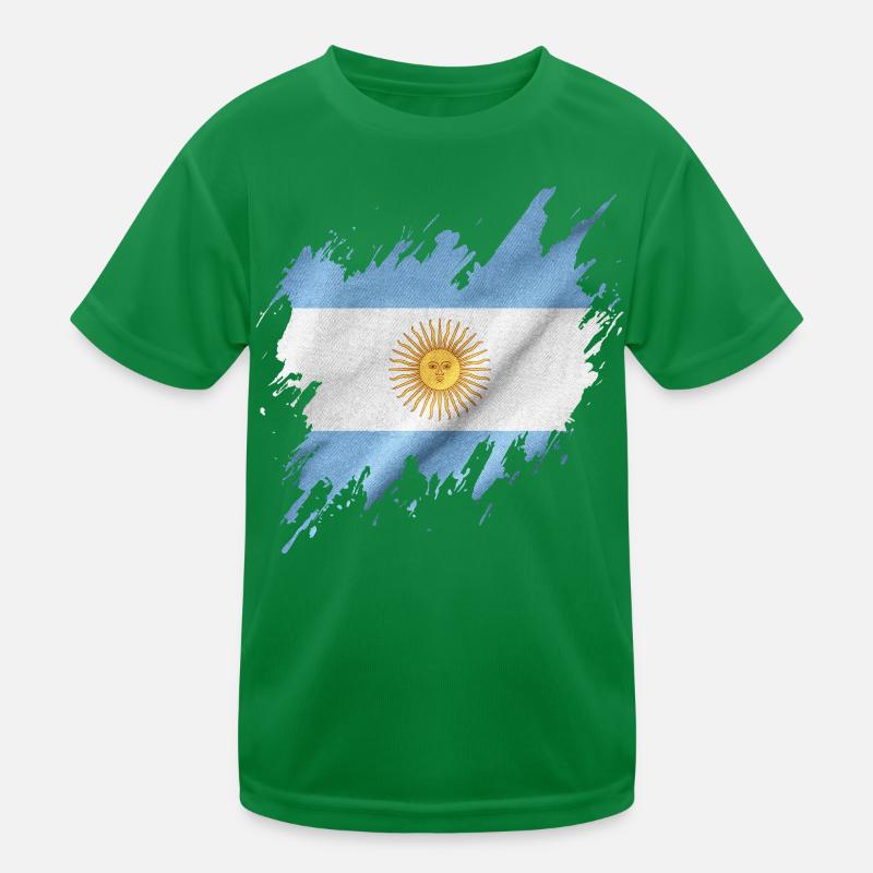 Flagge Argentiniens, Rissen-Stil Kinder Funktions-T-Shirt