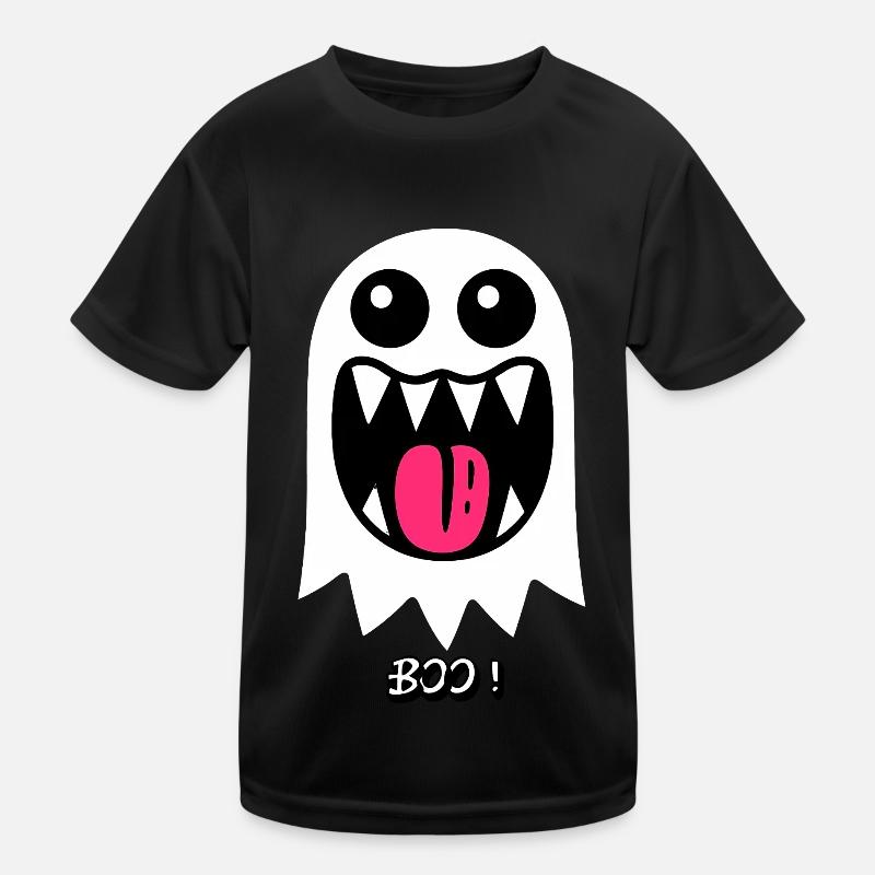 Ghost Buh - Kinder Funktions-T-Shirt - Schwarz