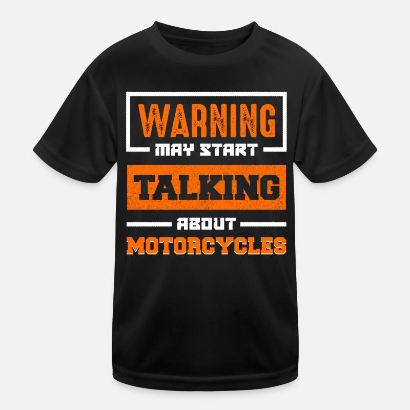 Warnung: Reden über Motorräder Kinder Funktions-T-Shirt