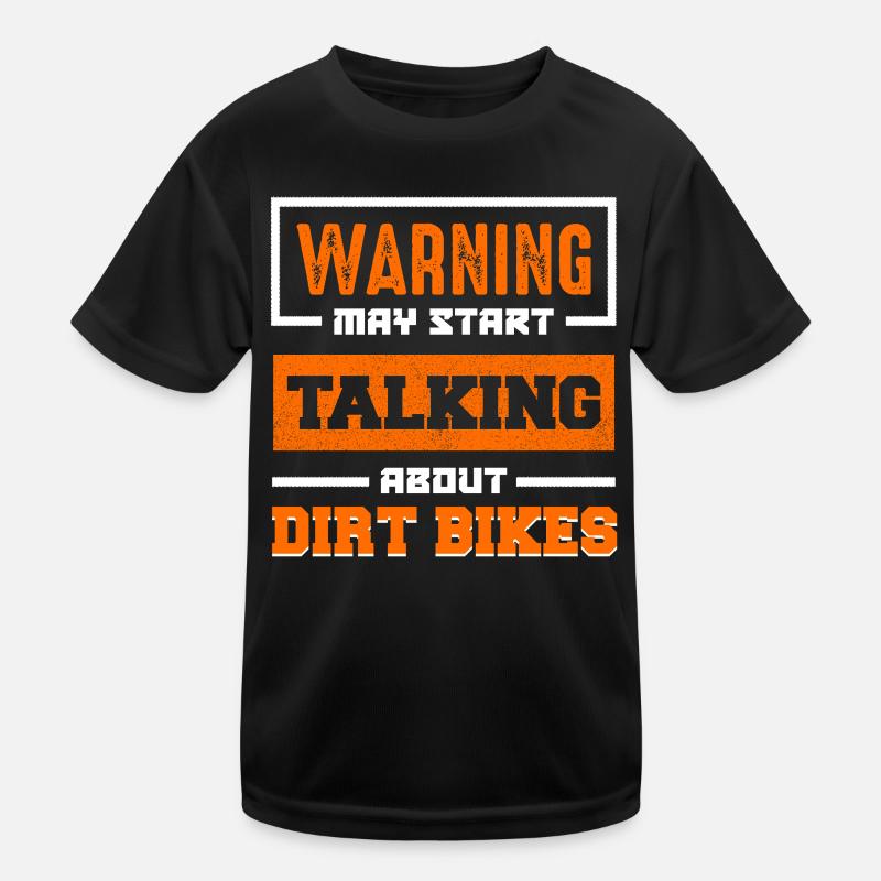Warnung: Dirt Bikes Gespräch Start Kinder Funktions-T-Shirt