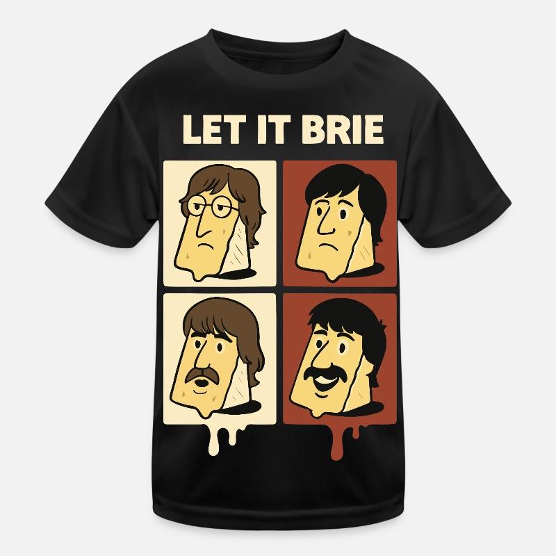 Let It Brie Cheese Quartett - Kinder Funktions-T-Shirt - Schwarz