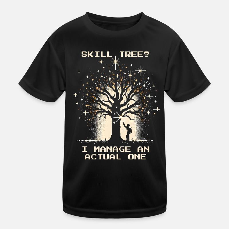 Skillbaum? Ich manage echte Bäume | Forst - Kinder Funktions-T-Shirt - Schwarz