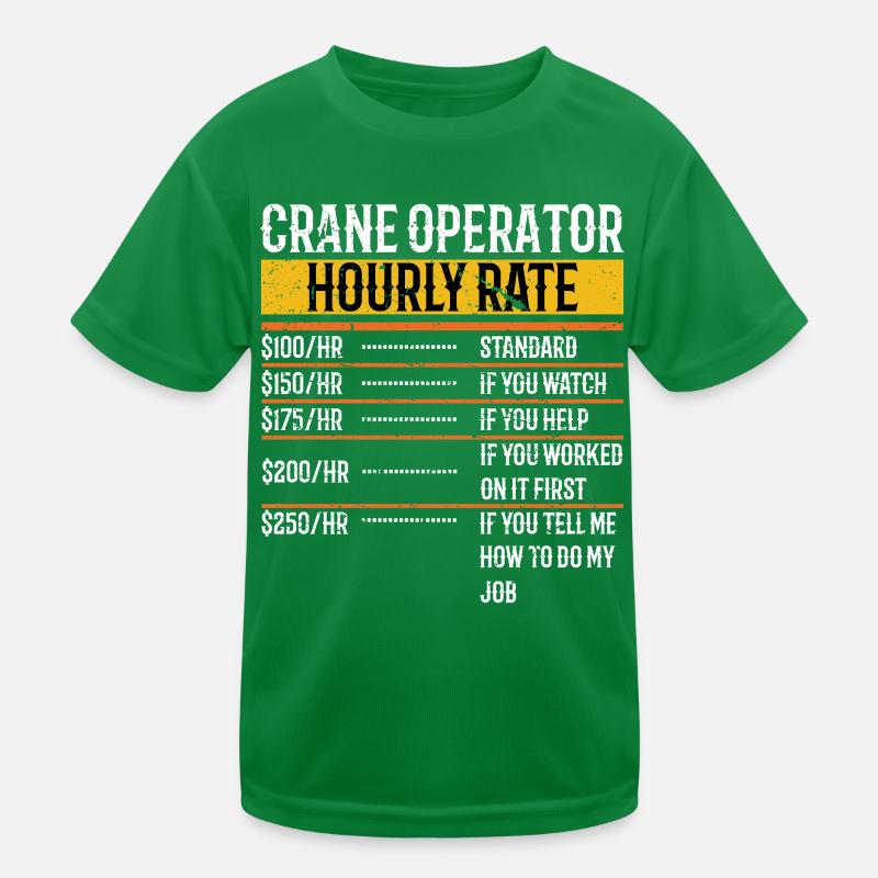 Grue Taux horaire Drôle T-shirt sport Enfant