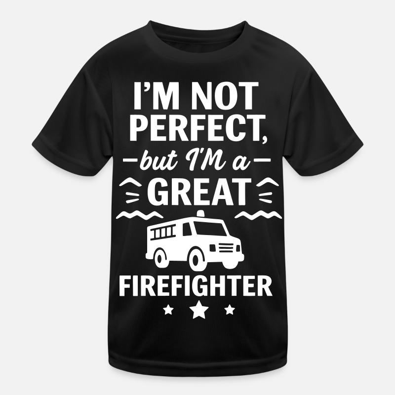 Super-Feuerwehr-Held - Kinder Funktions-T-Shirt - Schwarz
