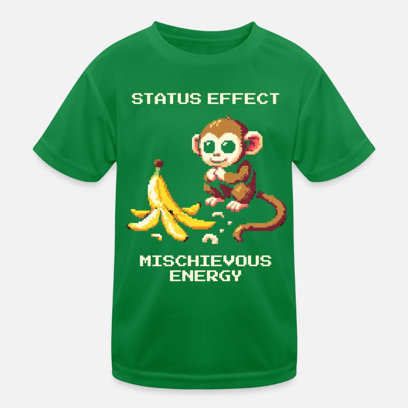 Status Effect: Mischievous Energy | Monkey joke Kids Functional T-Shirt