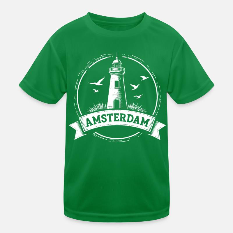 Leuchtturm Amsterdam Maritimes  Kinder Funktions-T-Shirt