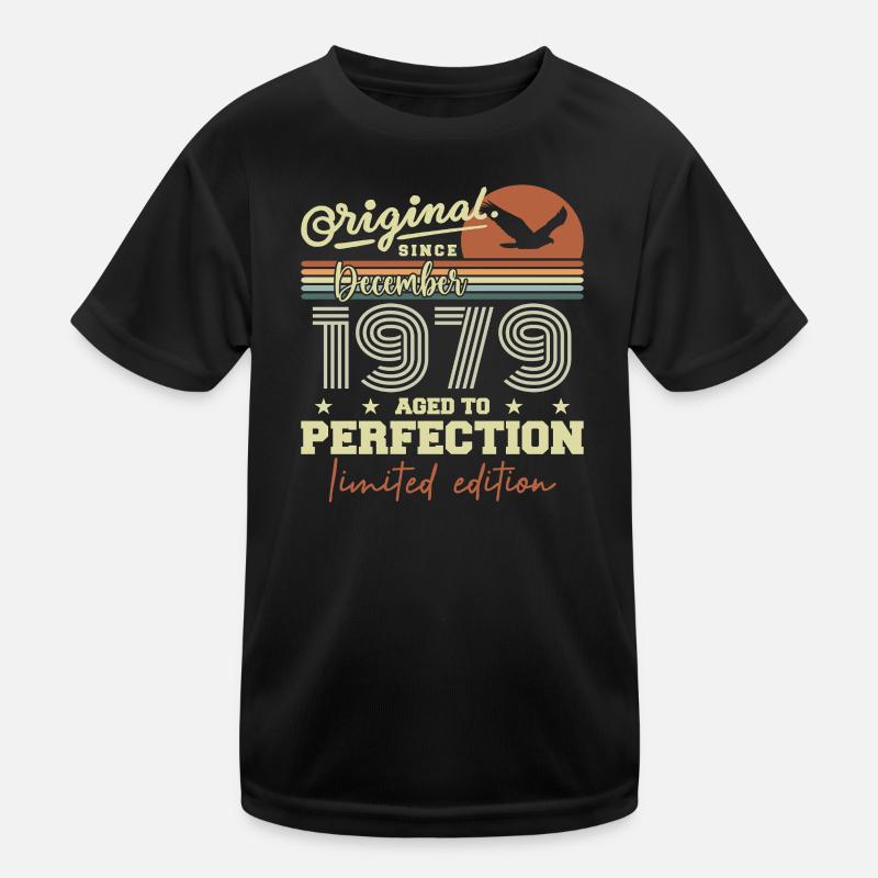 46. Geburtstag | Original Dezember 1979 Kinder Funktions-T-Shirt