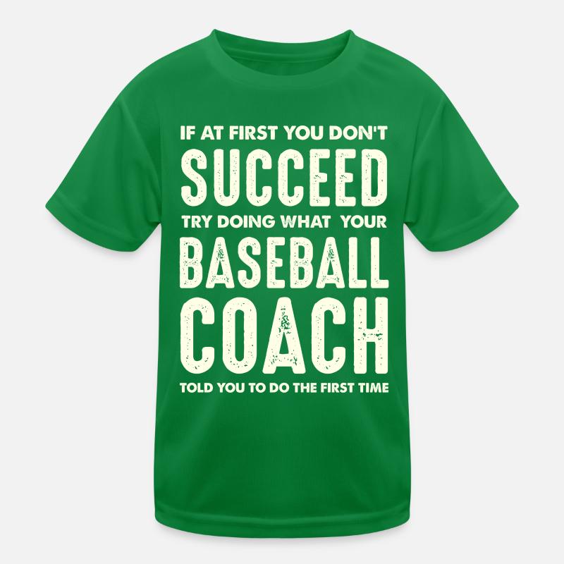 Success through Coach Instructions in Baseball Kids Functional T-Shirt