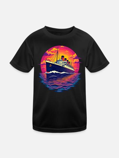 Cruise ship cruise - Kids Functional T-Shirt - black - Front