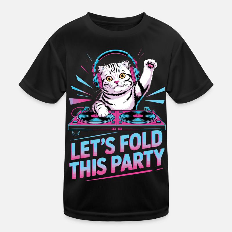 DJ Humor Tier Schottisch Fold Chat Kinder Funktions-T-Shirt