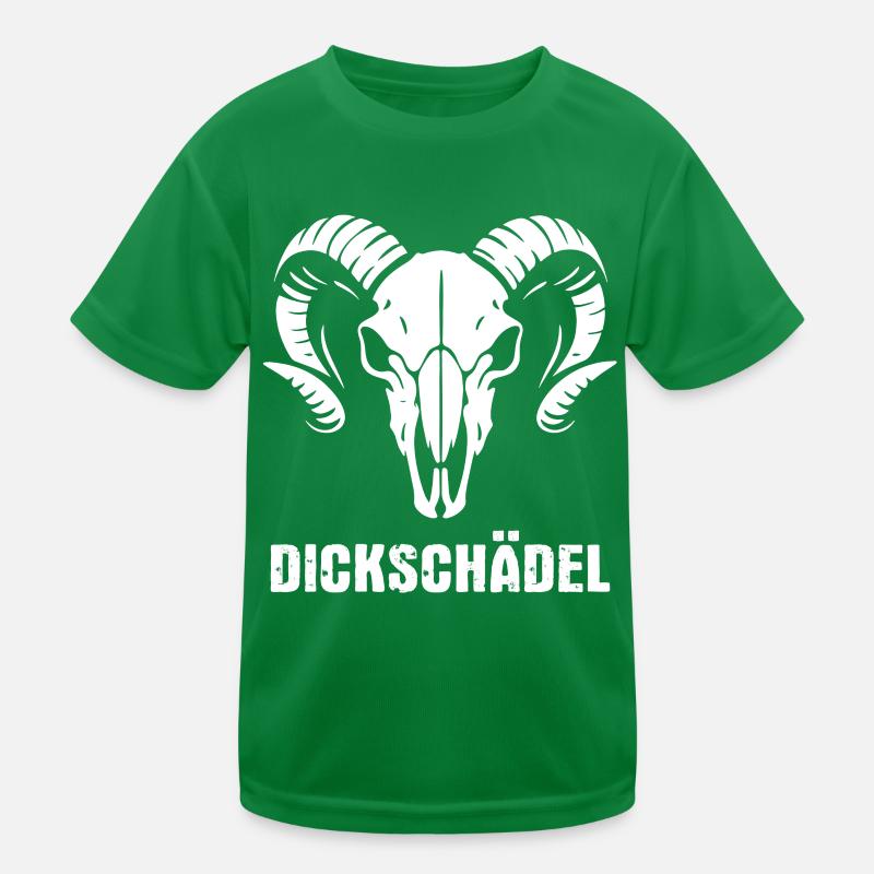 Widderkopf Schädel mit Hörnern - Dickschädel Kinder Funktions-T-Shirt