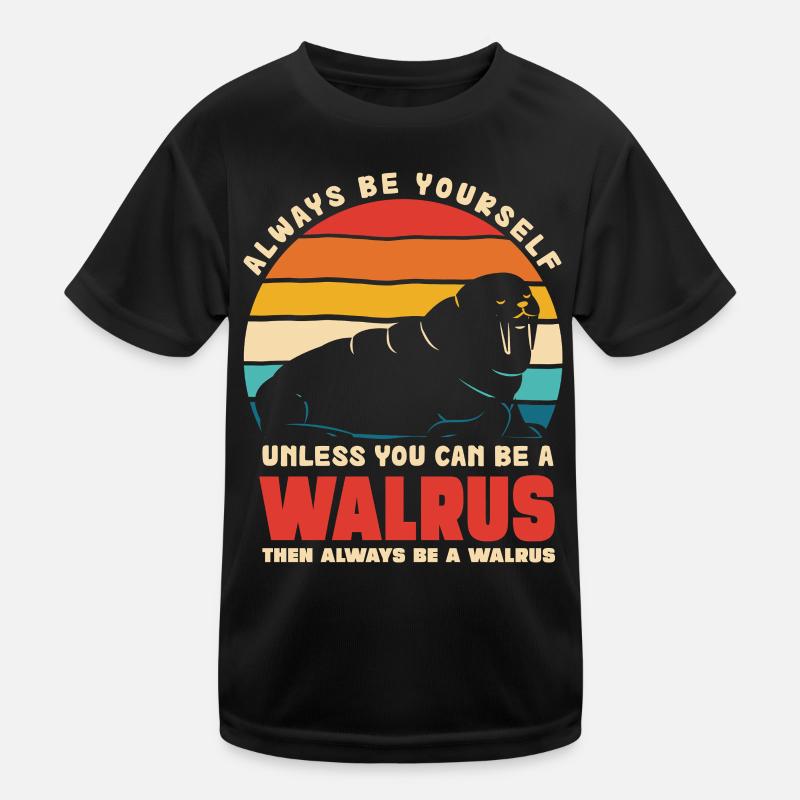 Walrus Selbstbewusstsein Retro Kinder Funktions-T-Shirt