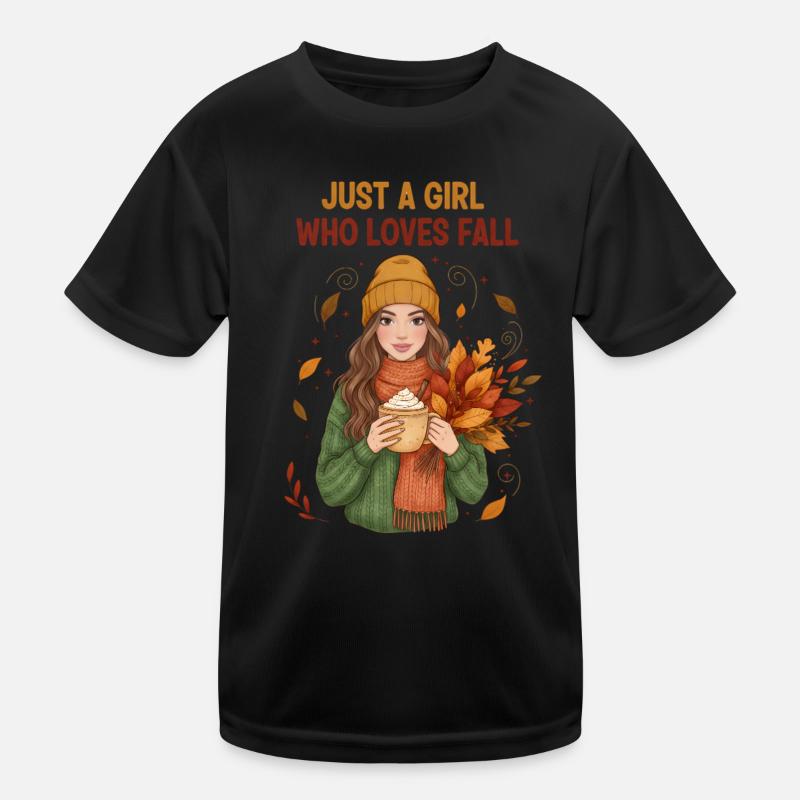 Das Mädchen, das den Herbst liebt Kinder Funktions-T-Shirt