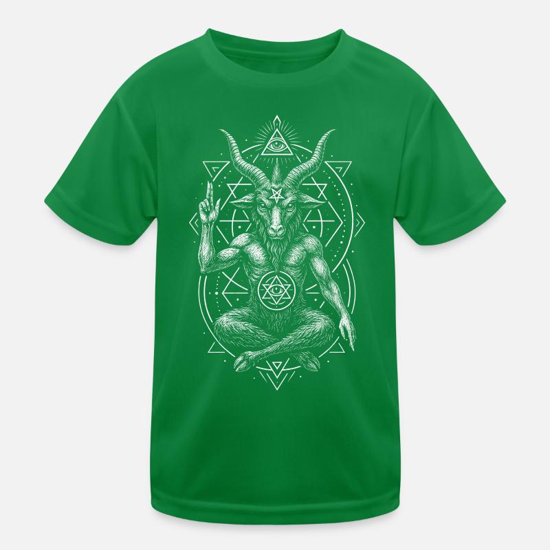 Baphomet Satanisme Démon à Tête de Chèvre T-shirt sport Enfant