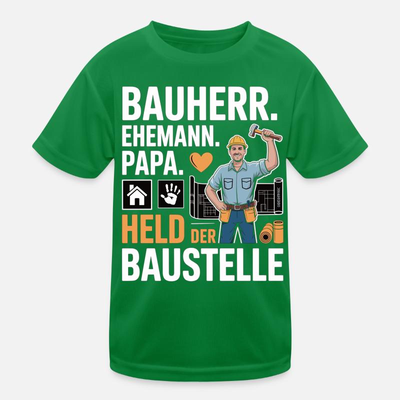 Héros du chantier – papa, mari et constructeur T-shirt sport Enfant