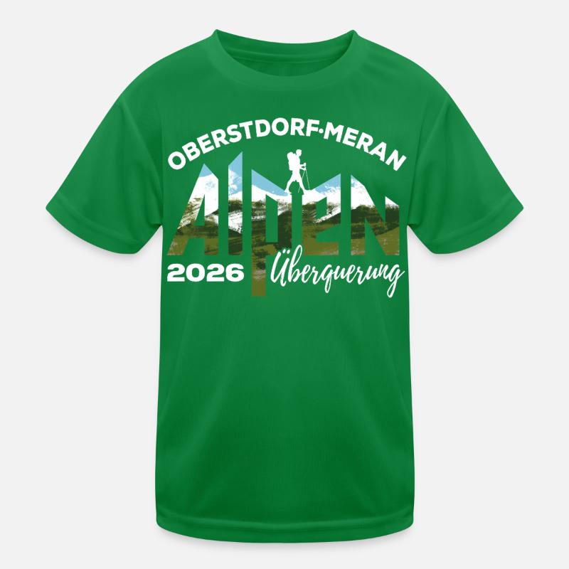 Alpenüberquerung 2026, Oberstdorf Meran, Wandern Kinder Funktions-T-Shirt