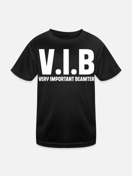 Beamter - Kinder Funktions-T-Shirt - Schwarz - Vorne