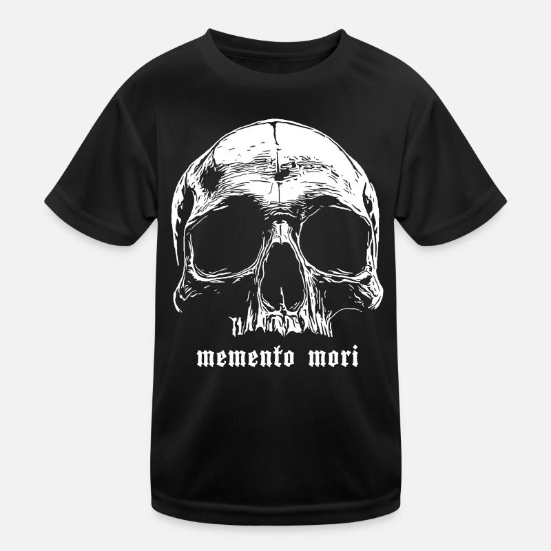 Schädel Memento Mori Design - Kinder Funktions-T-Shirt - Schwarz