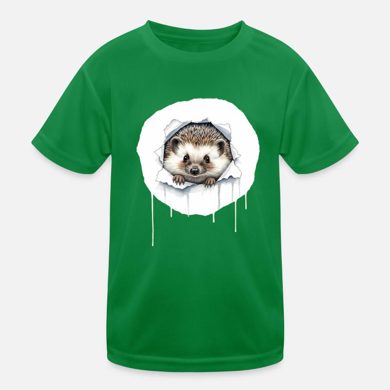 Un hérisson mignon sort de la fissure T-shirt sport Enfant