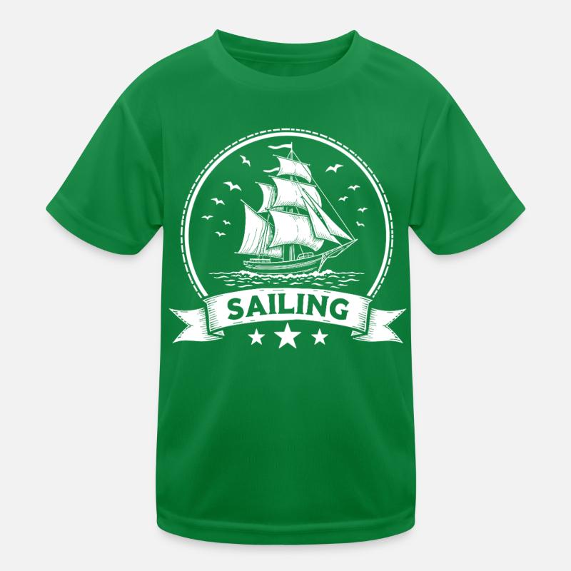Sailing Sailing Ship Maritim Ahoy Kids Functional T-Shirt