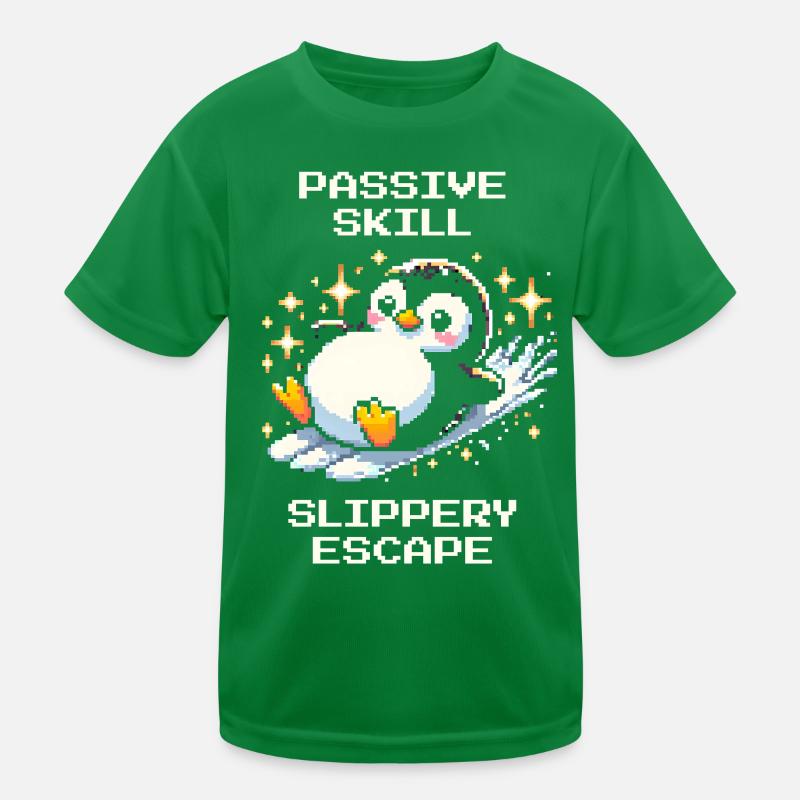 Slippery Escape | Penguin Skill Humor Kids Functional T-Shirt