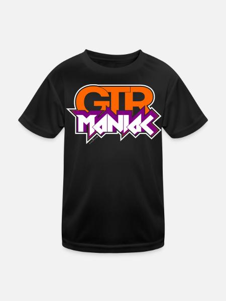 Guitar Maniac - Kinder Funktions-T-Shirt - Schwarz