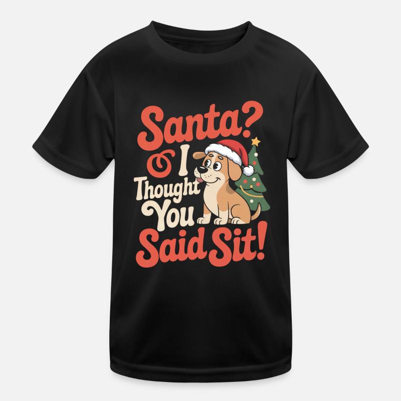 Funny Christmas Dog Kids Functional T-Shirt